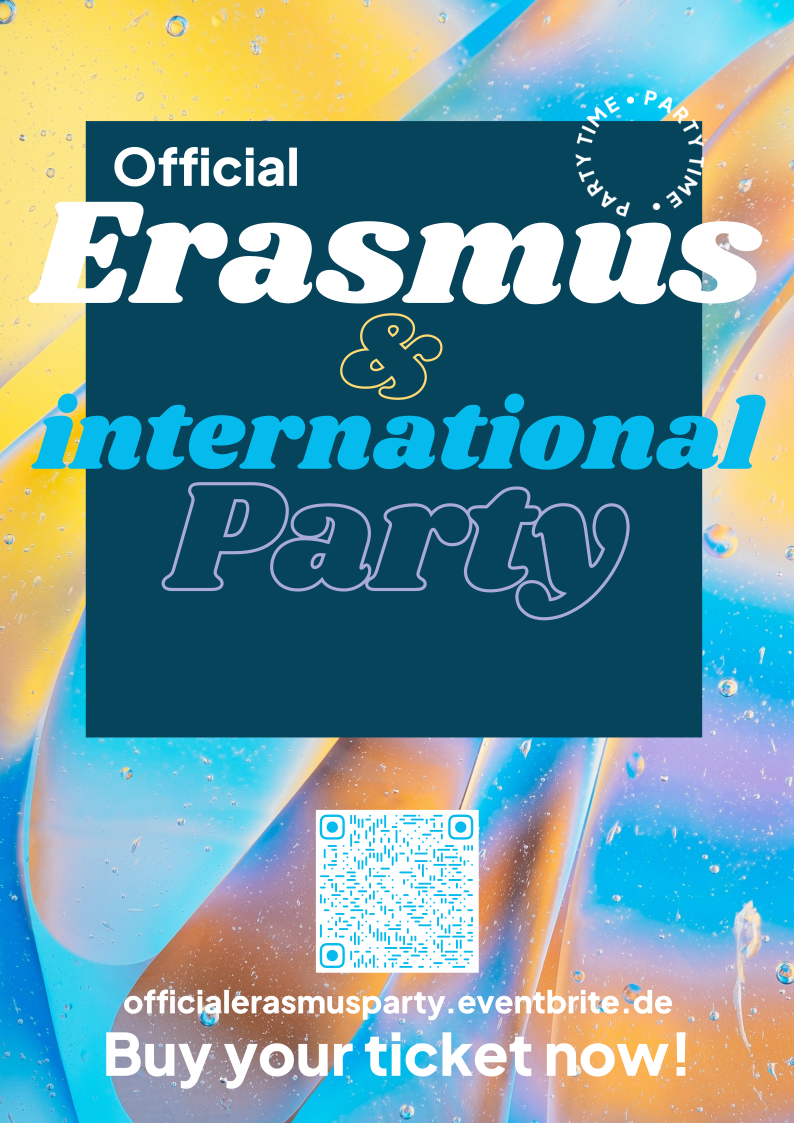 Official Erasmus & International Party event poster
