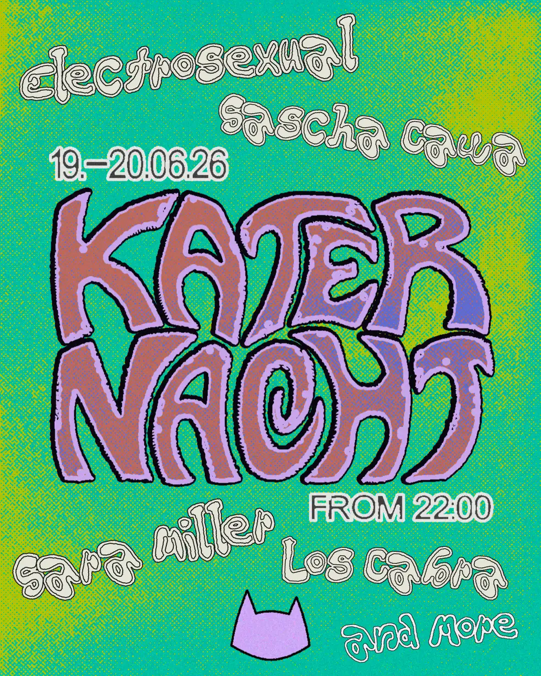 Katernacht with Sara Miller, Sascha Cawa, Electrosexual, Los Cabra + more event poster