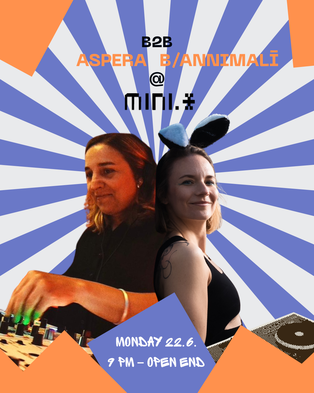 flinta.manic.monday mit B/ANNIMALĪ b2b ASPERA event poster
