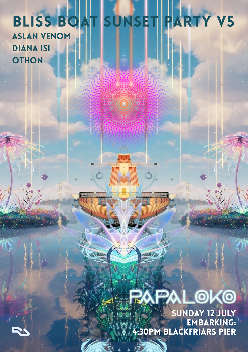 PapaLoko: Bliss Boat Sunset Party v5 event poster