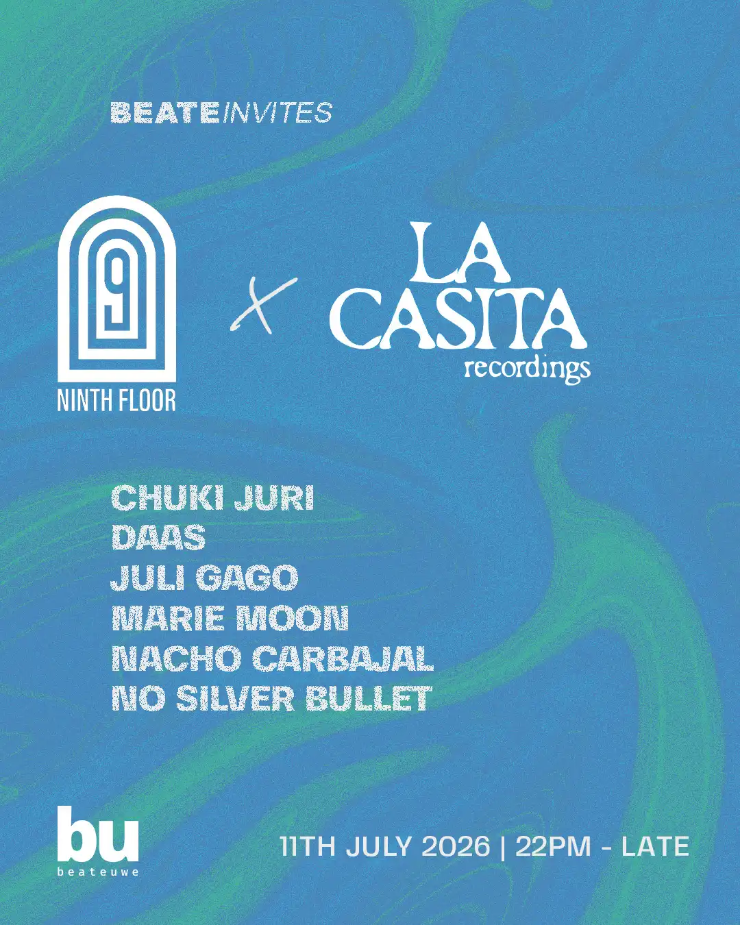 Beate Invites /// 9th Floor x La Casita Recordings event poster