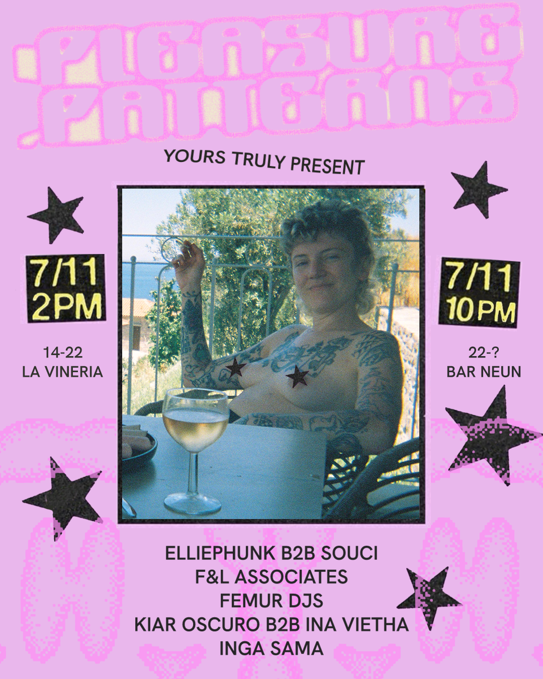 ❥❥❥ Pleasure Patterns @ Bar Neun ❥❥❥ Queer Night event poster