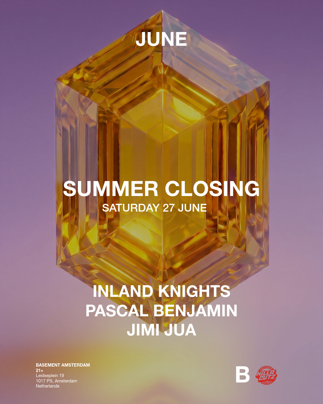 Basement SUMMER CLOSING - Inland Knights - Pascal Benjamin - JIMI JUA event poster