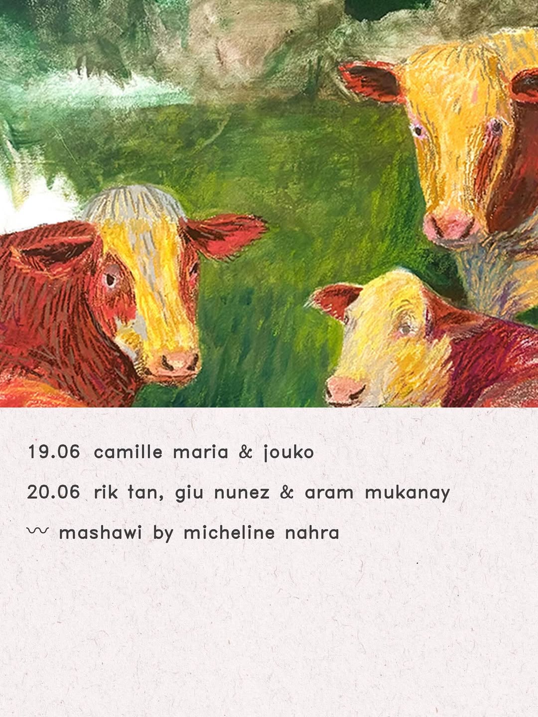 Rik tan, giu nunez & aram mukanay event poster