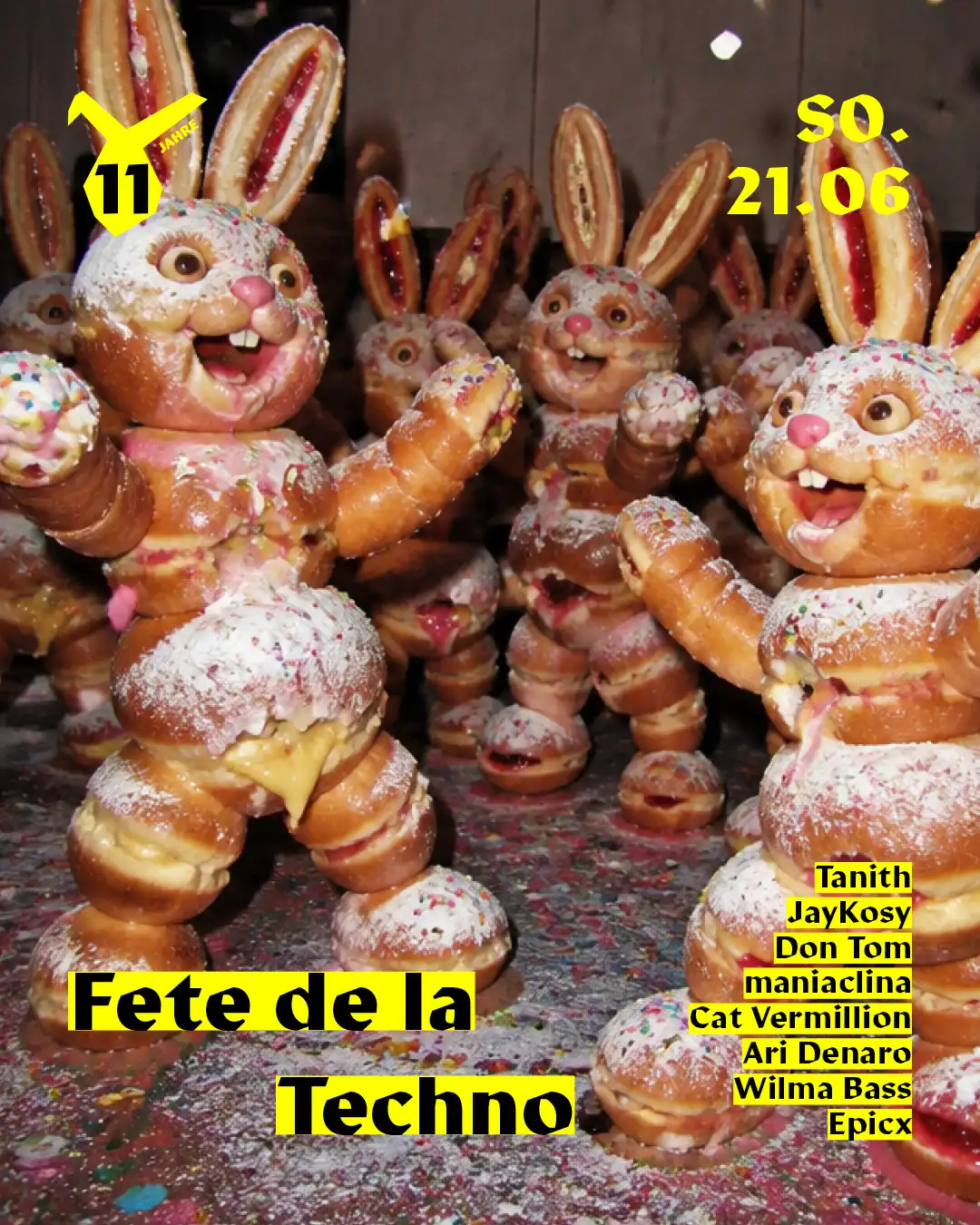11 Years Der Weiße Hase / Fete de la Techno event poster