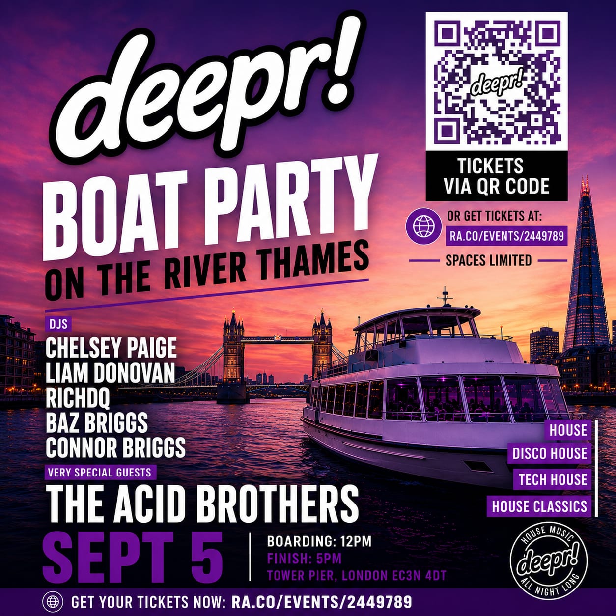 Deepr Boat Party event poster