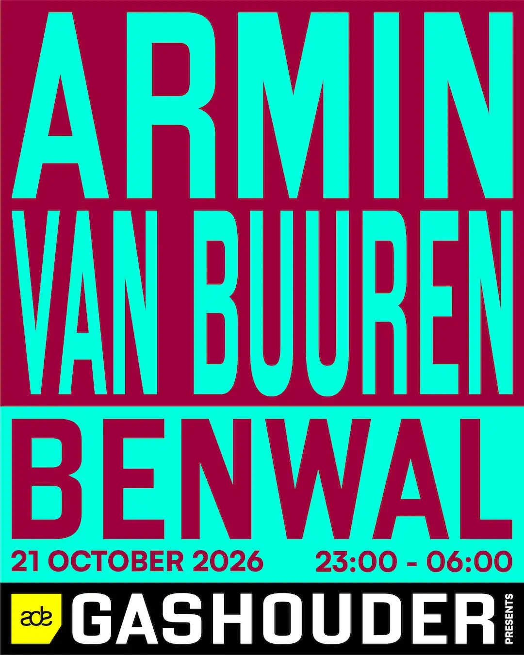 GASHOUDER presents: Armin van Buuren & Benwal event poster