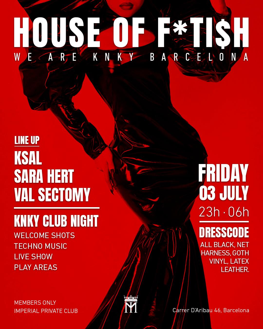 HOUSE OF FE7!SH - WE ARE KINKY BARCELONA event poster