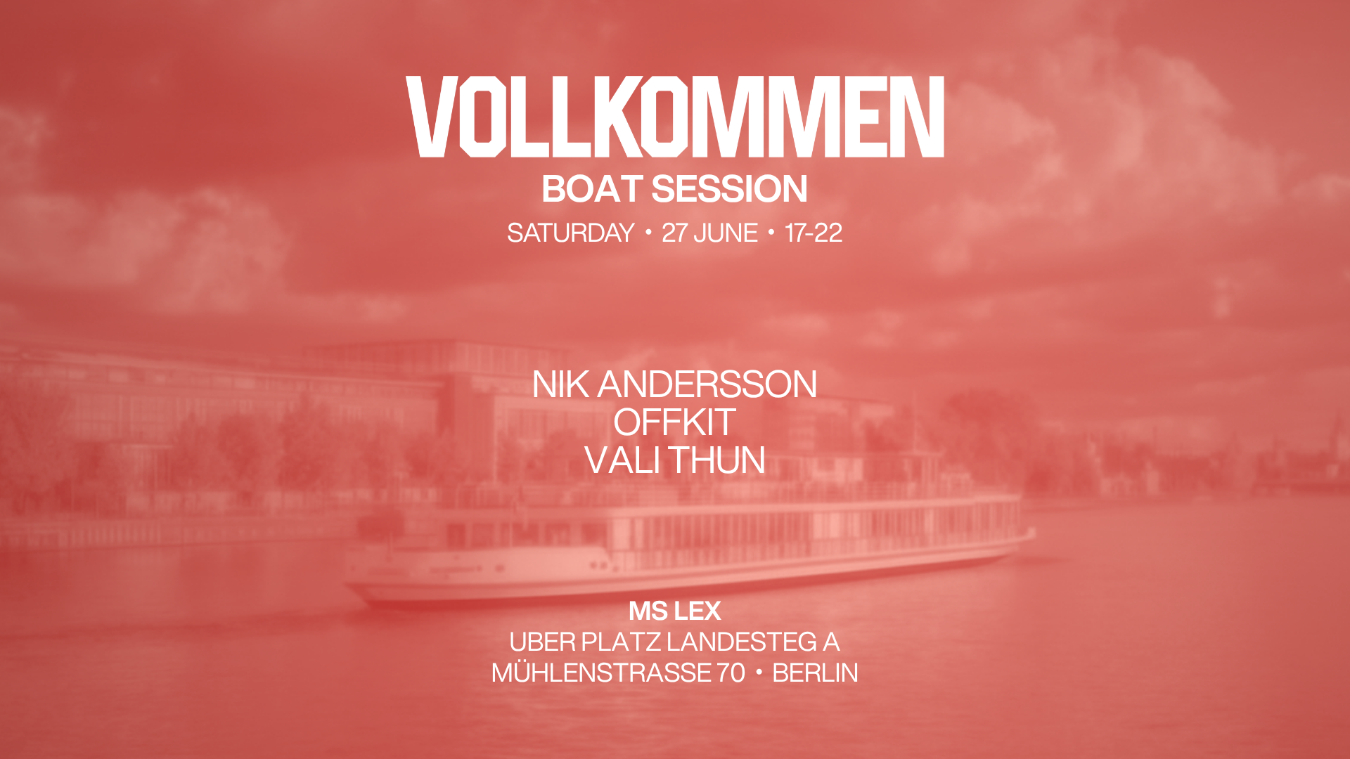 Salon X VOLLKOMMEN - Sunset Boat Session event poster