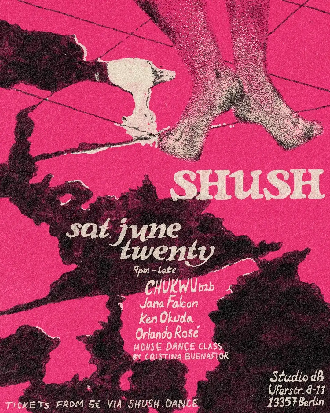 SHUSH // CHUKWU b2b Jana Falcon, Ken Okuda, Orlando Rosé event poster
