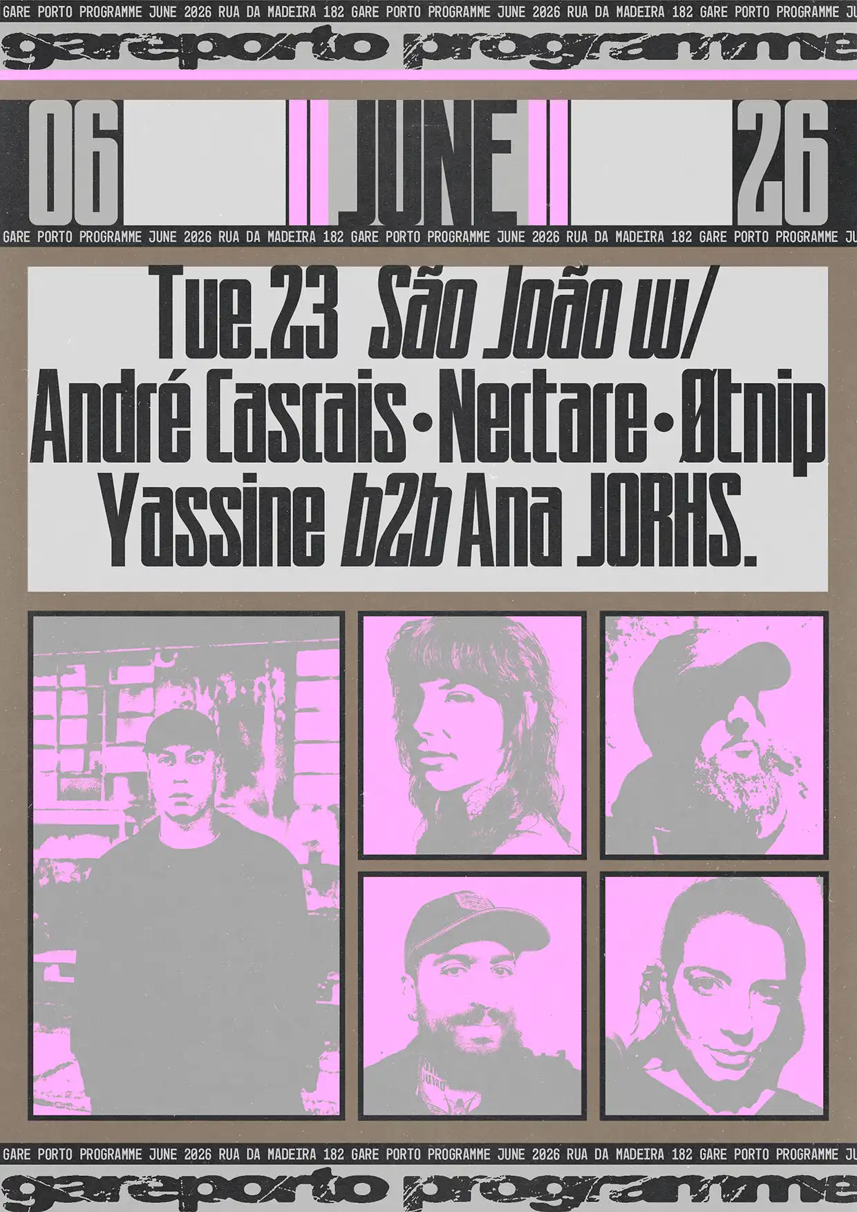 São João with André Cascais, Nectare, Øtnip, Yassine b2b Ana JORHS event poster