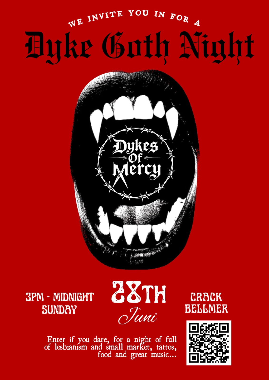 Dyke Goth Night event poster