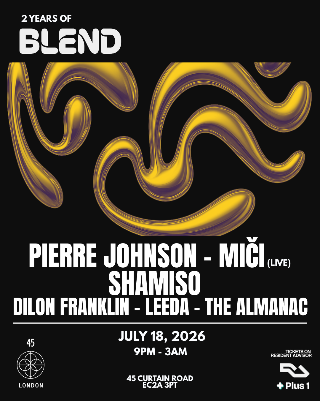 2 Years of BLEND with Pierre Johnson, Shamiso, Miči + more event poster