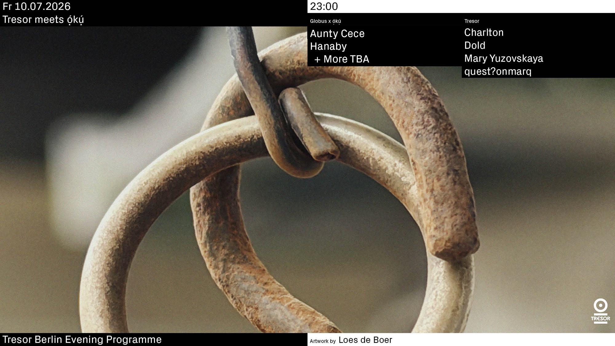 Tresor meets ọ́kụ́ event poster