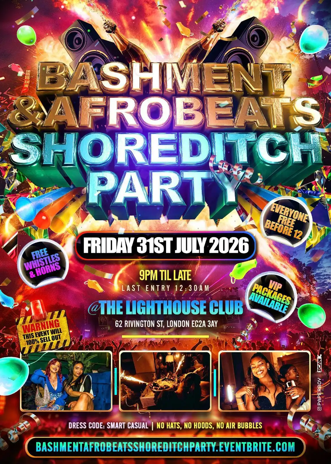 Bashment & Afrobeats Shoreditch Party - Everyone Free Before 12AM event poster