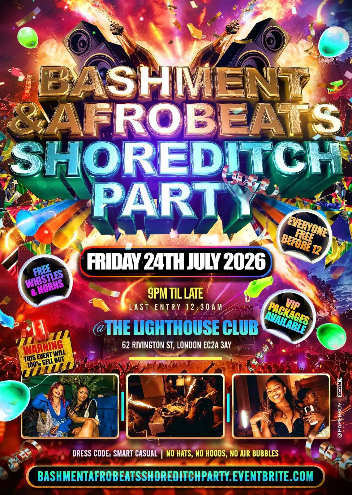 Bashment & Afrobeats Shoreditch Party - Everyone Free Before 12AM event poster
