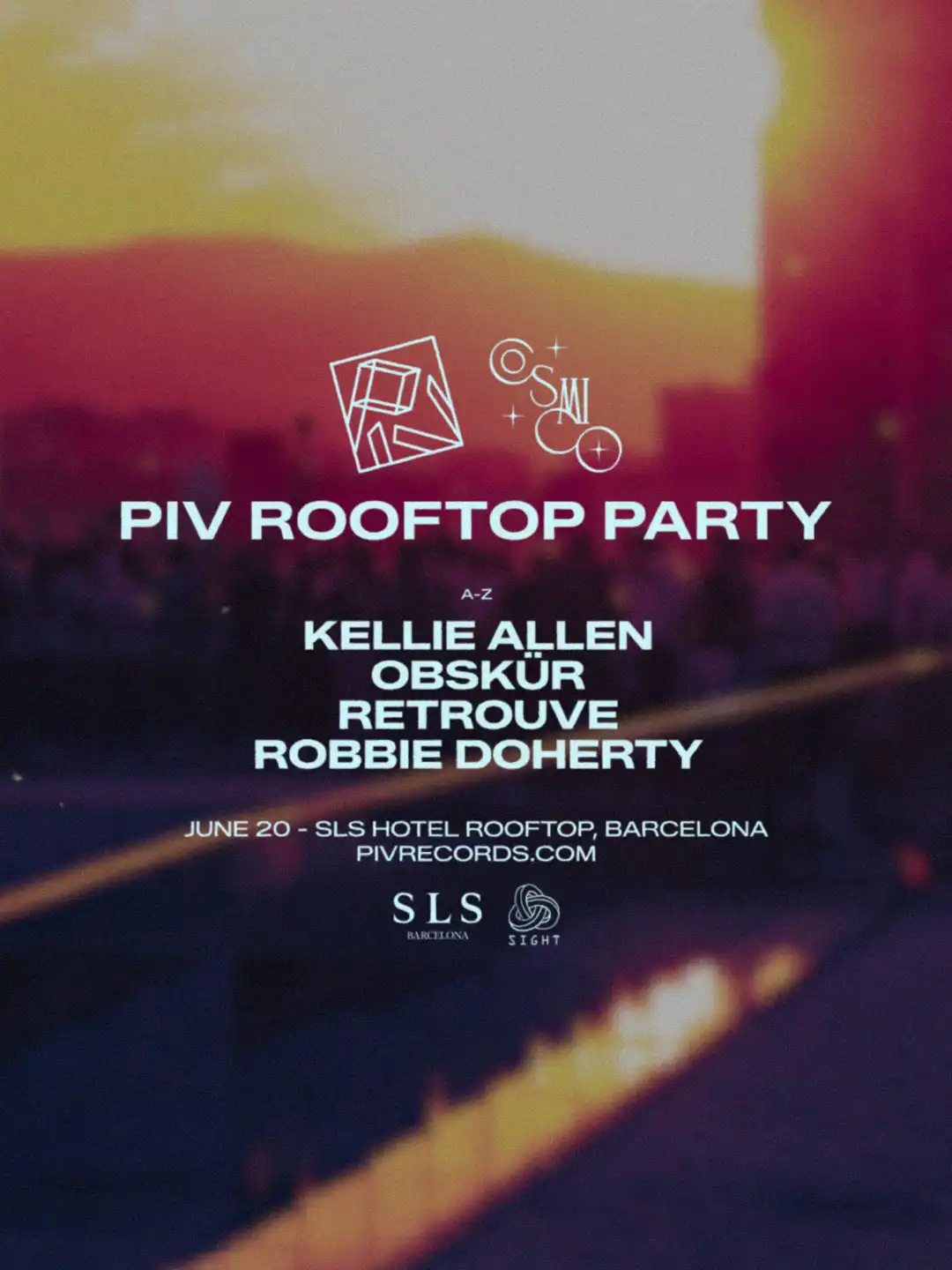 PIV Rooftop: Kellie Allen, Obskür, Retrouve, Robbie Doherty event poster