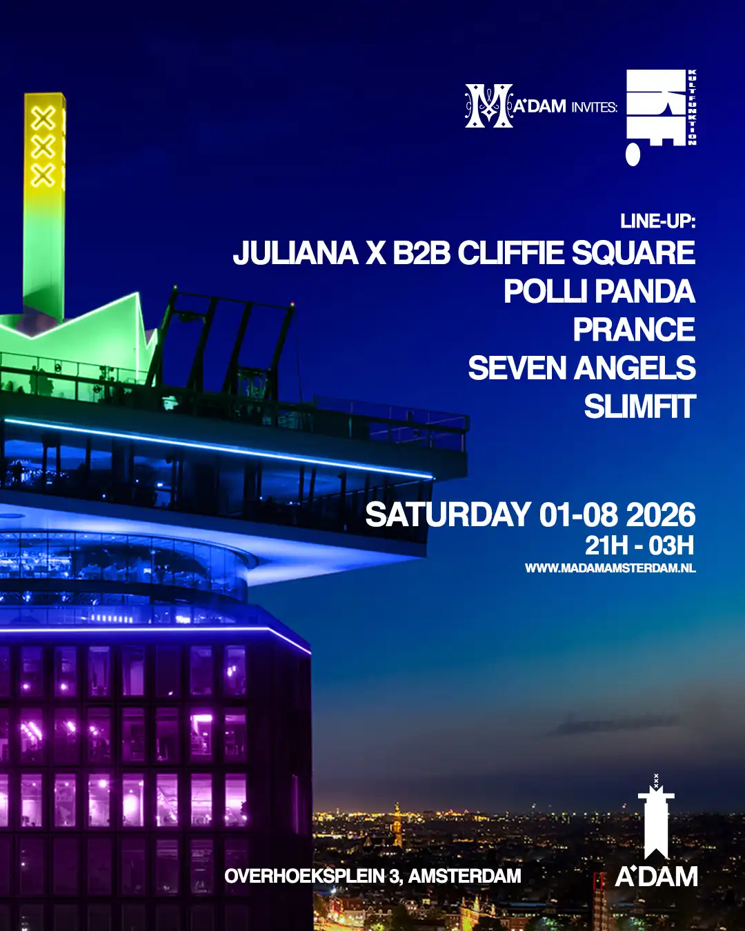 Madam by Night invites: Kult Funktion event poster