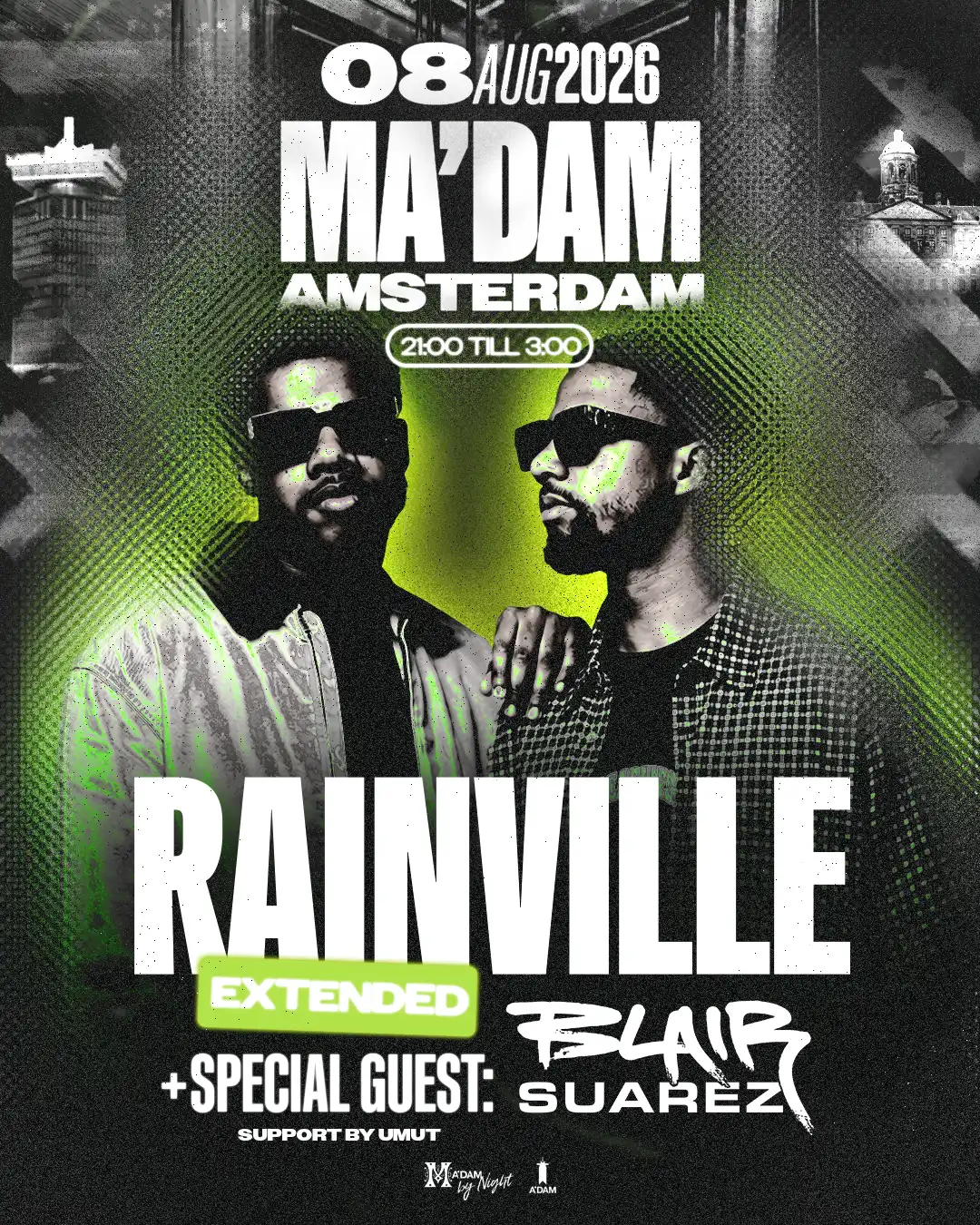 Madam by Night invites: RAINVILLE invites event poster