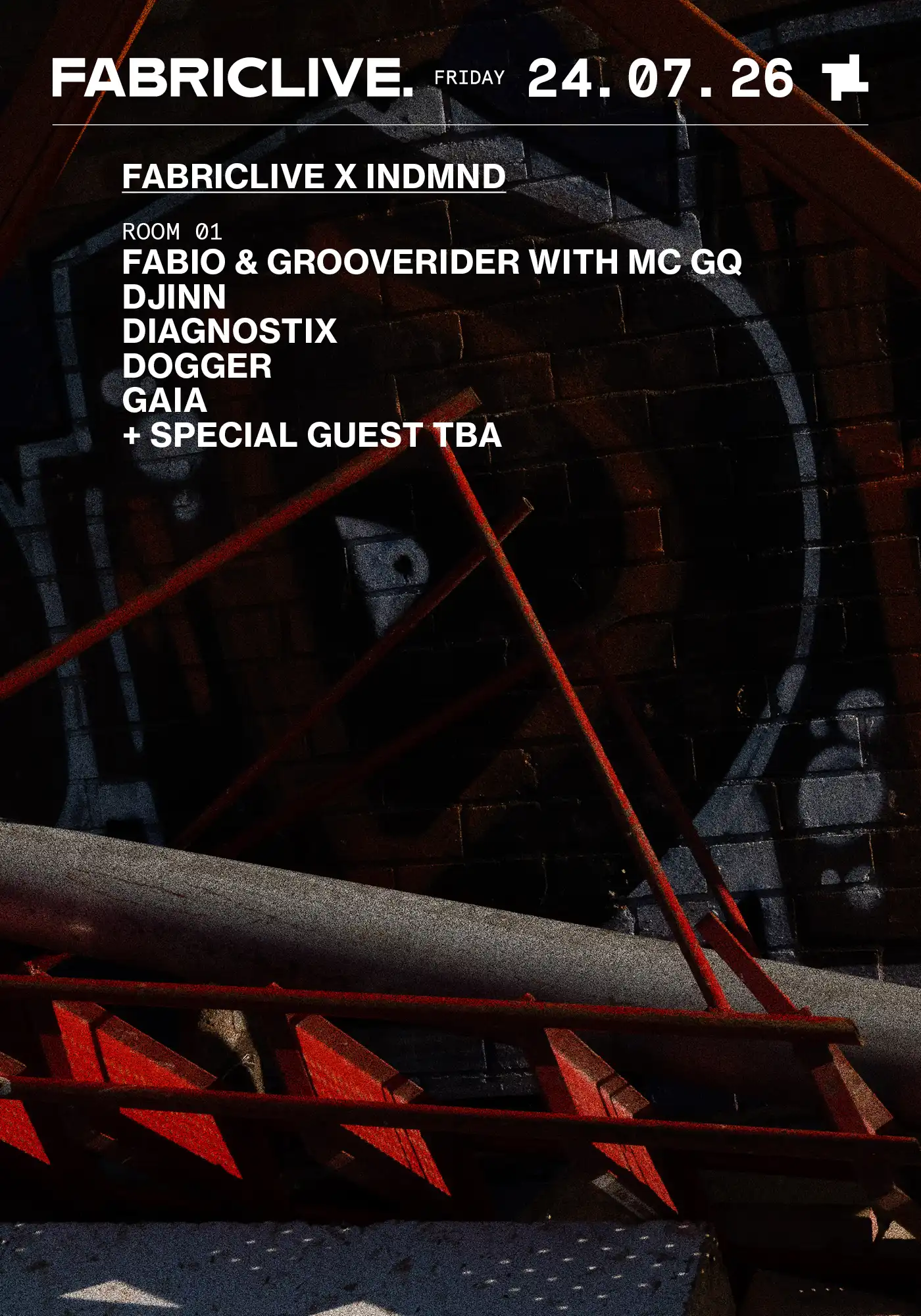 FABRICLIVE: Fabio & Grooverider, Djinn, Diagnostix, dogger, Gaia, MC GQ + more event poster