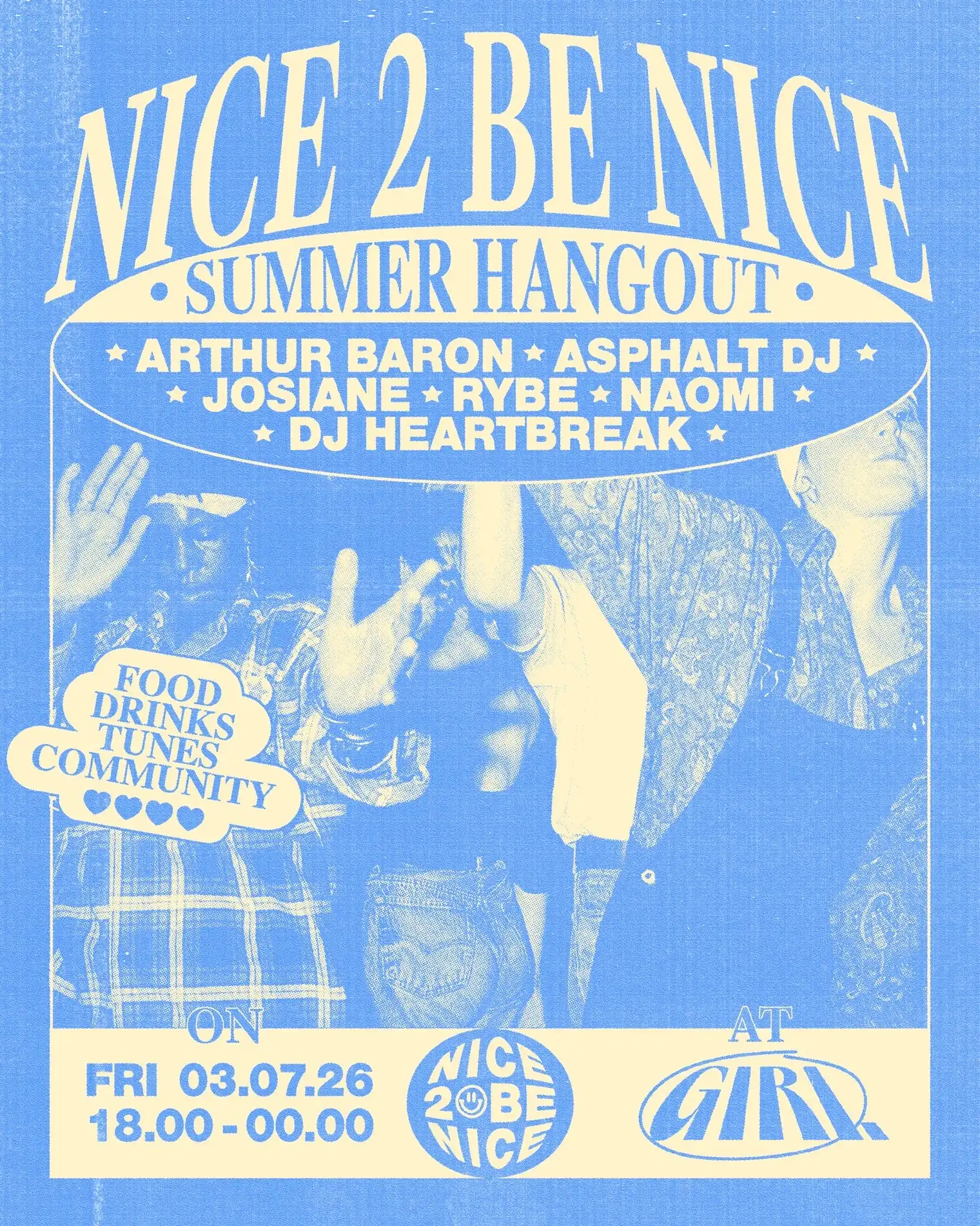 Giri x nice 2 be nice event poster