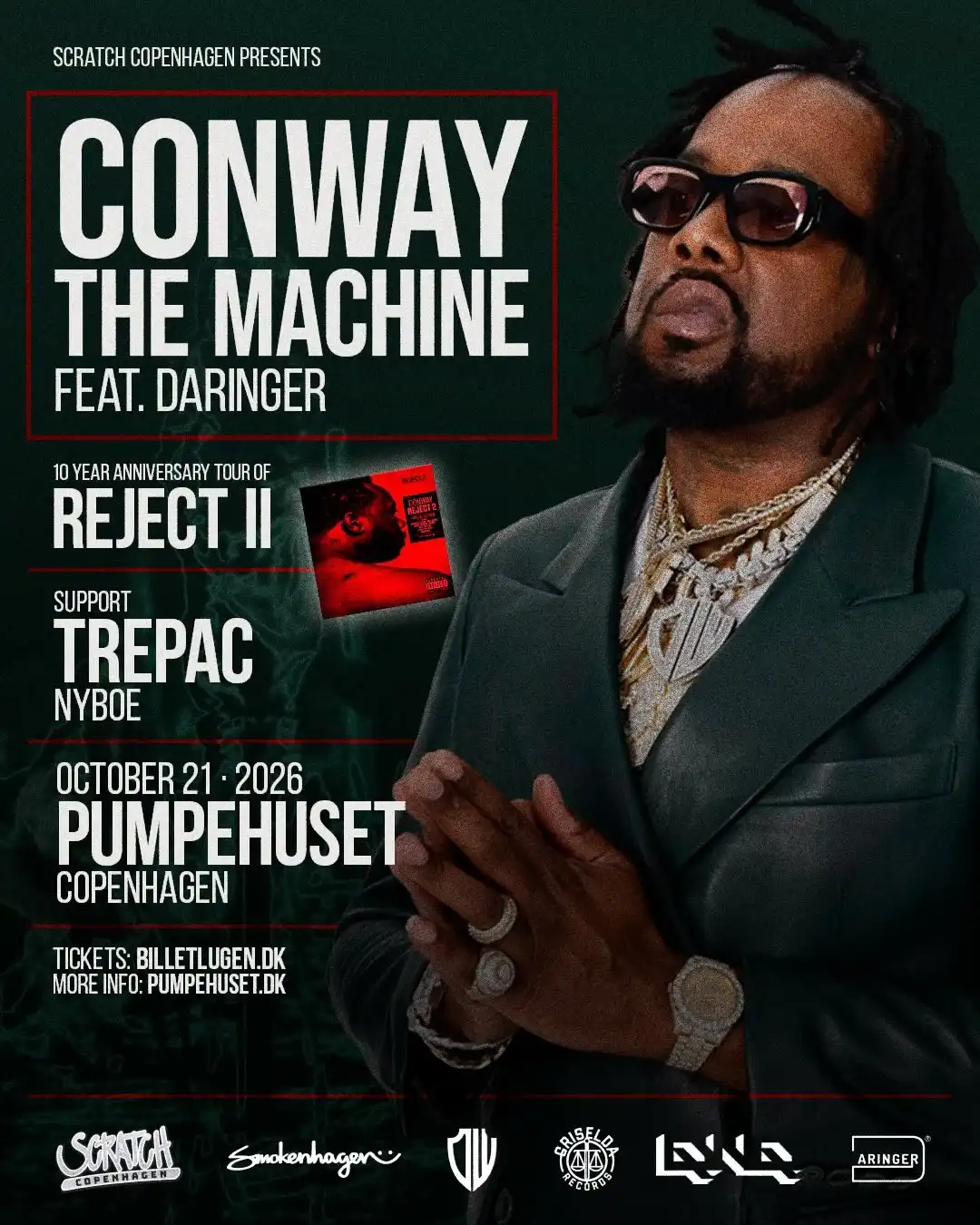 Conway The Machine feat. Daringer (US) + Trepac + Nyboe event poster