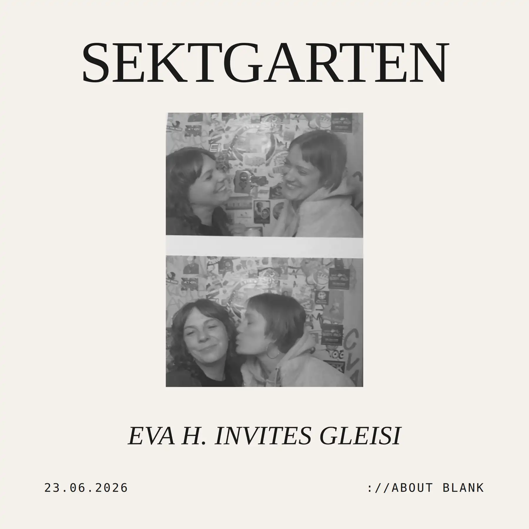 ://sektgarten x Eva invites Gleisi [free entry & open air] event poster