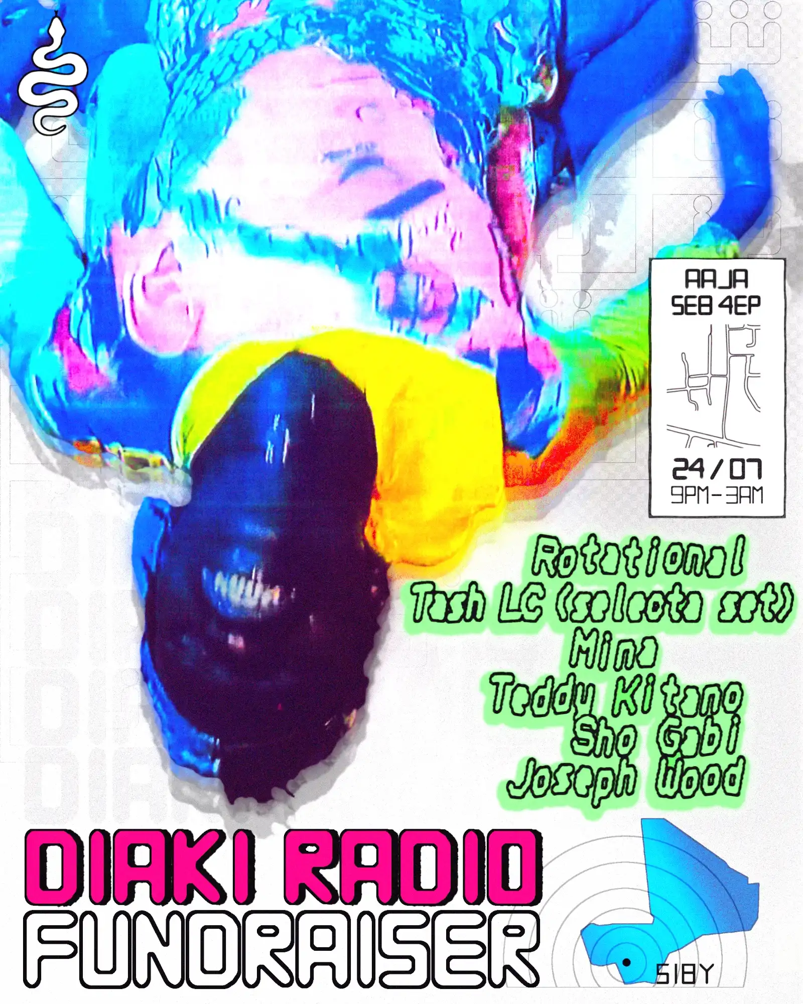 DIAKI RADIO FUNDRAISER: Rotational, Tash LC, Mina, Teddy Kitano, Sho Gabi, Joseph Wood event poster
