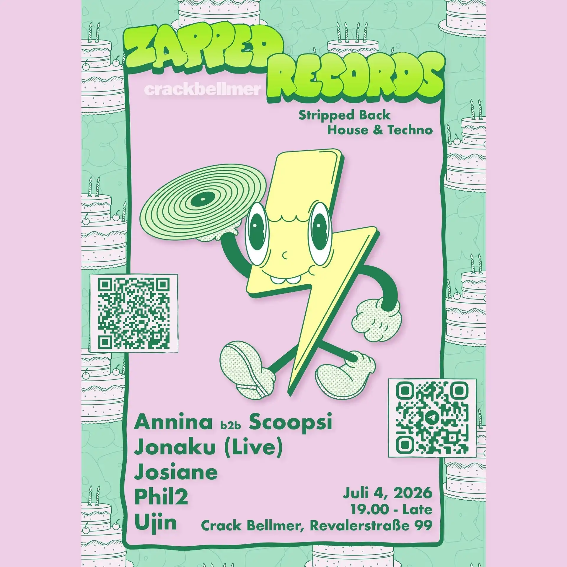 Zapped Records Jonaku Birthday Special event poster