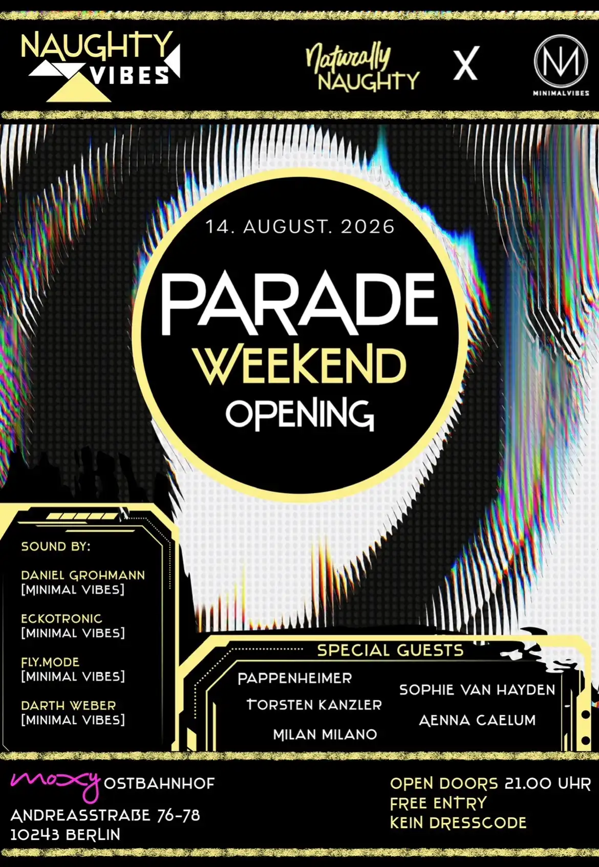 Naughty Vibes - Parade Weekend Opening event poster
