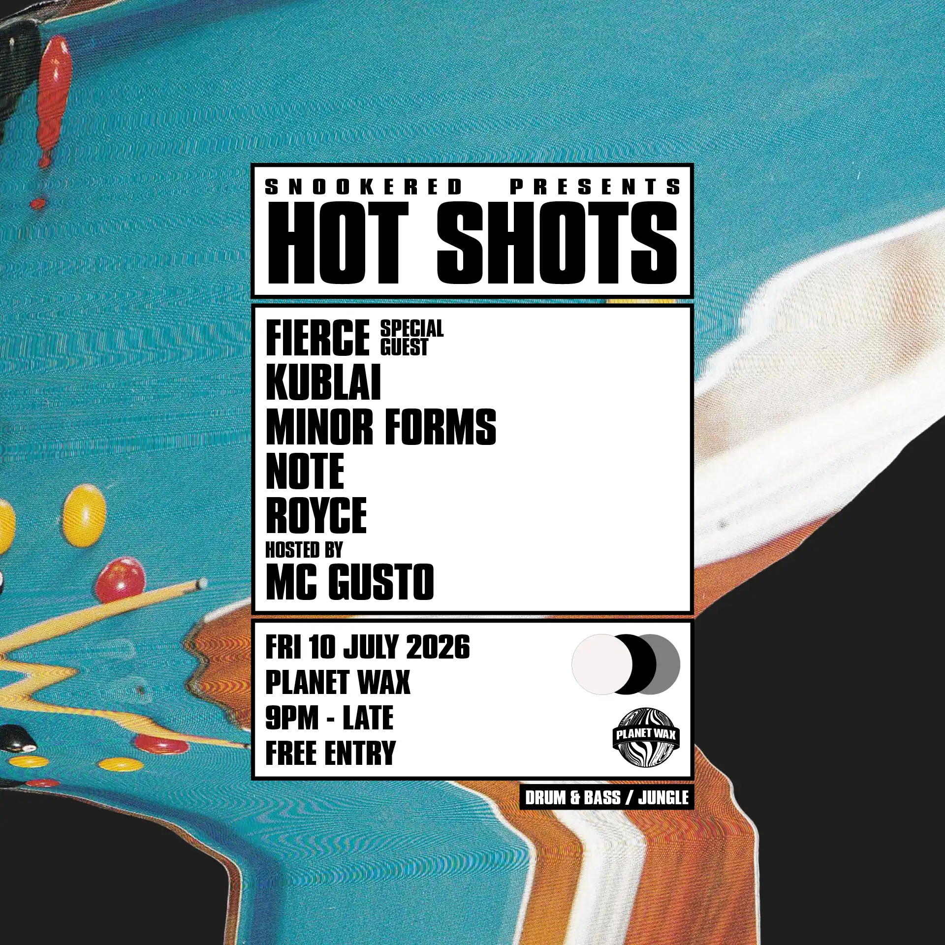 Snookered presents: Hot Shots event poster