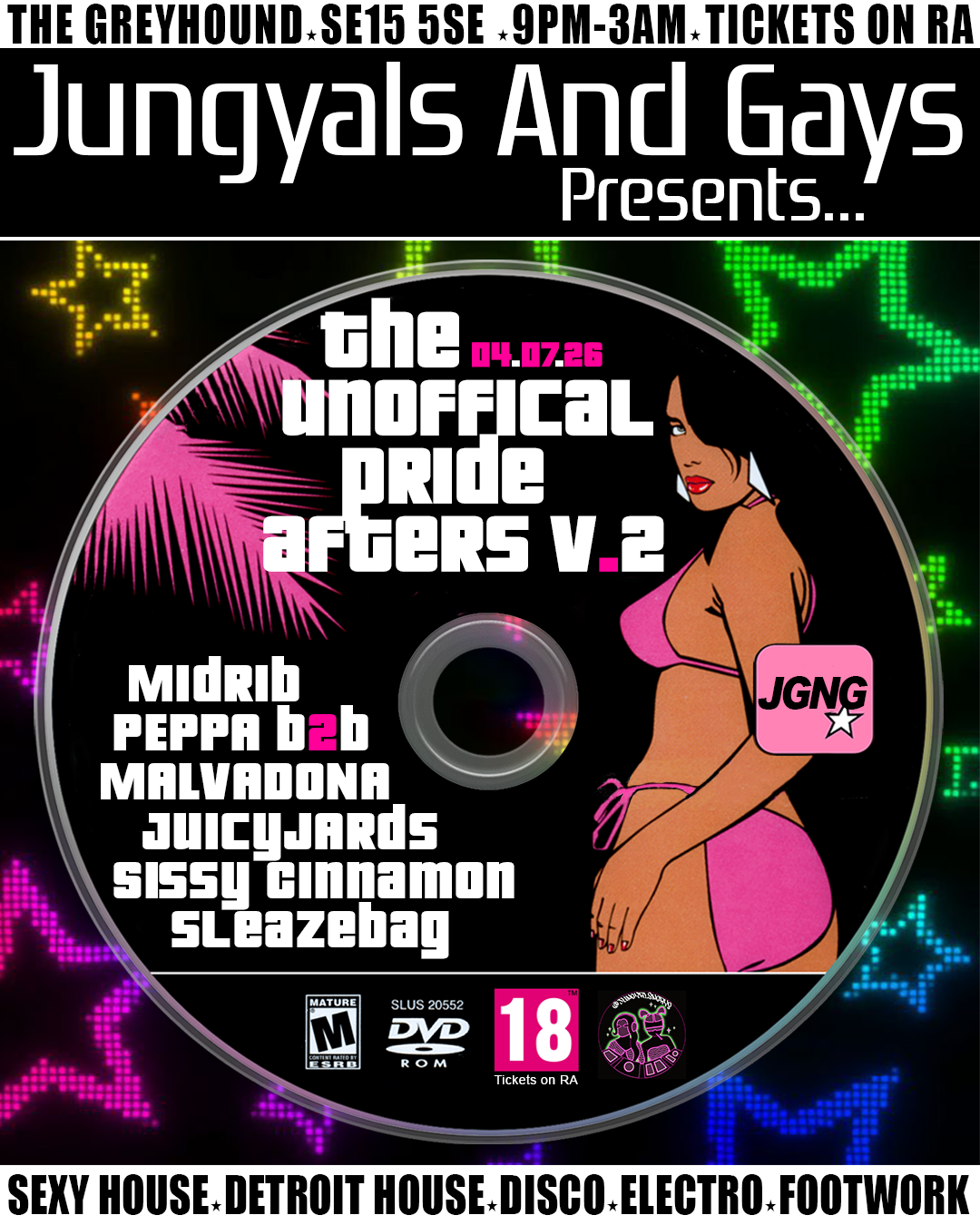 jungyals and gays PRESENTS: THE UNOFFICAL PRIDE AFTERS V.2 event poster