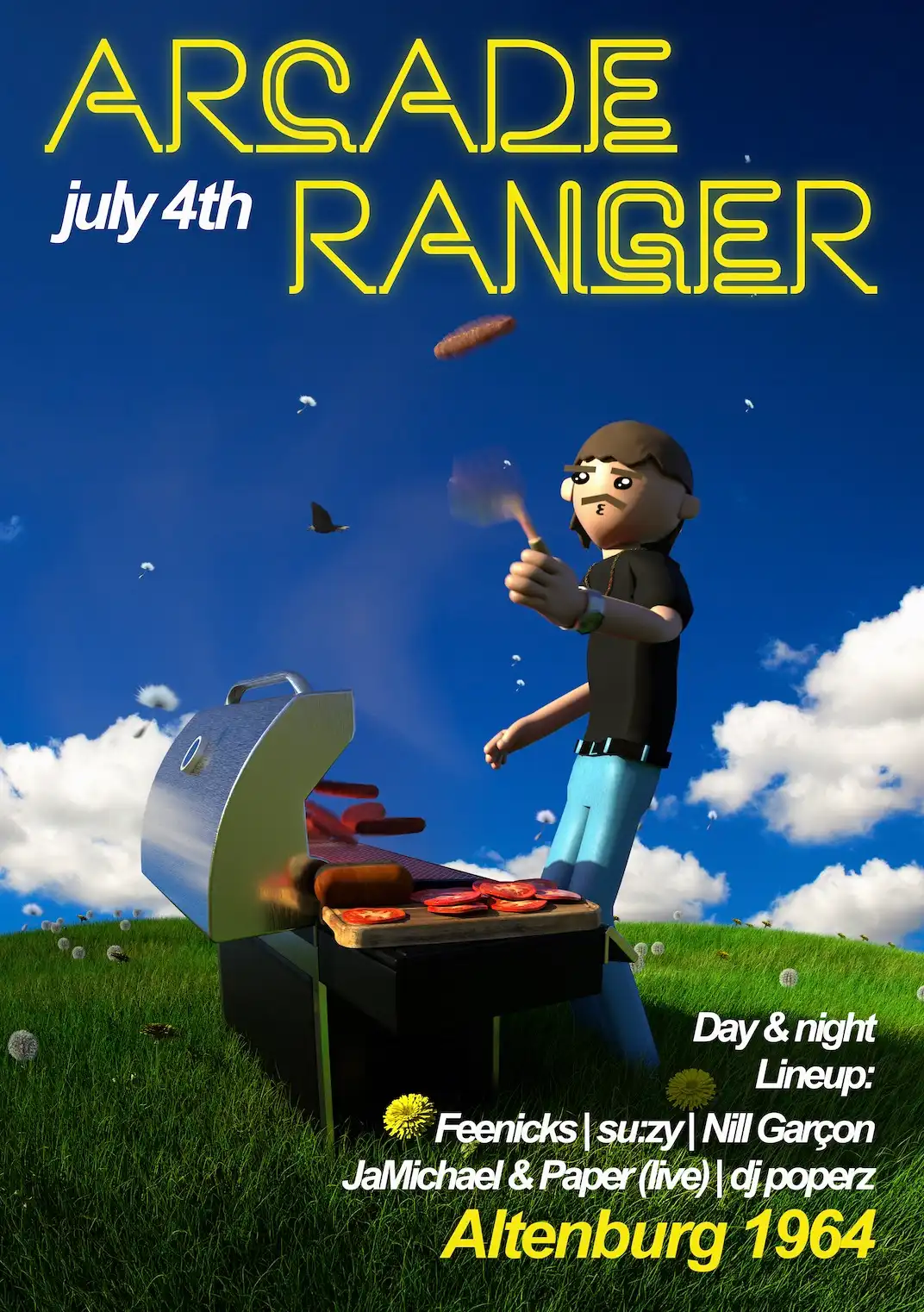 ARCADE RANGER: Feenicks, su:zy, Nill Garçon, JaMichael & Paper (live) & Dj Poperz event poster