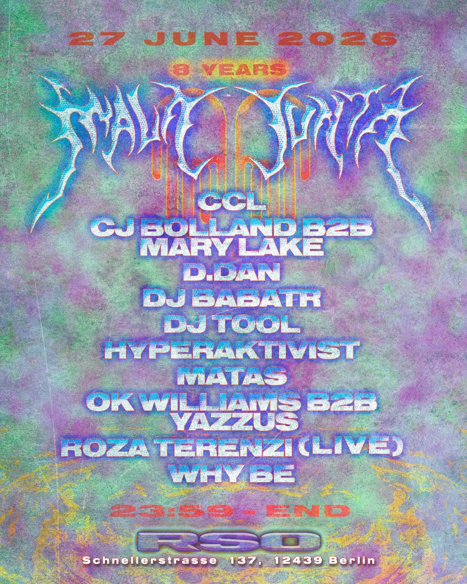 Mala Junta 8th Anniversary event poster
