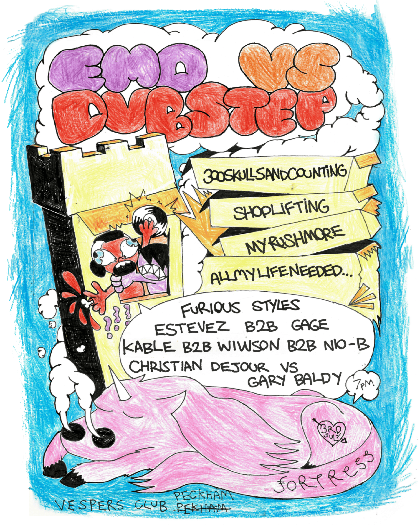 EMO VS DUBSTEP event poster