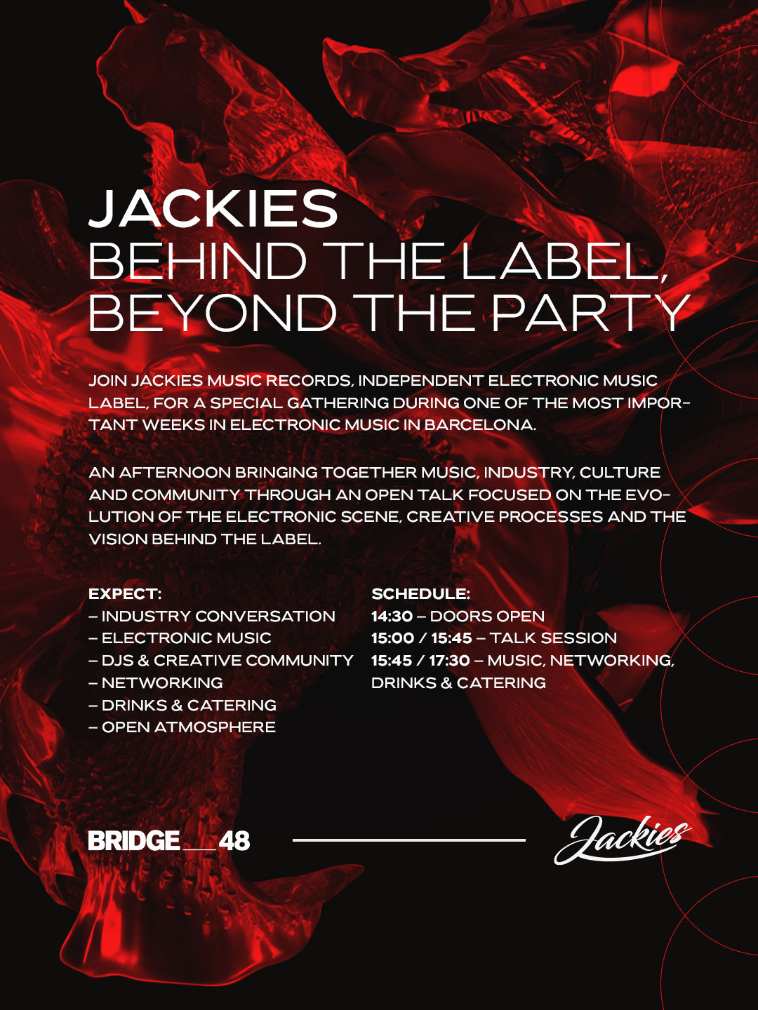 Jackies TALKS: Behind the Label, Beyond the Party event poster