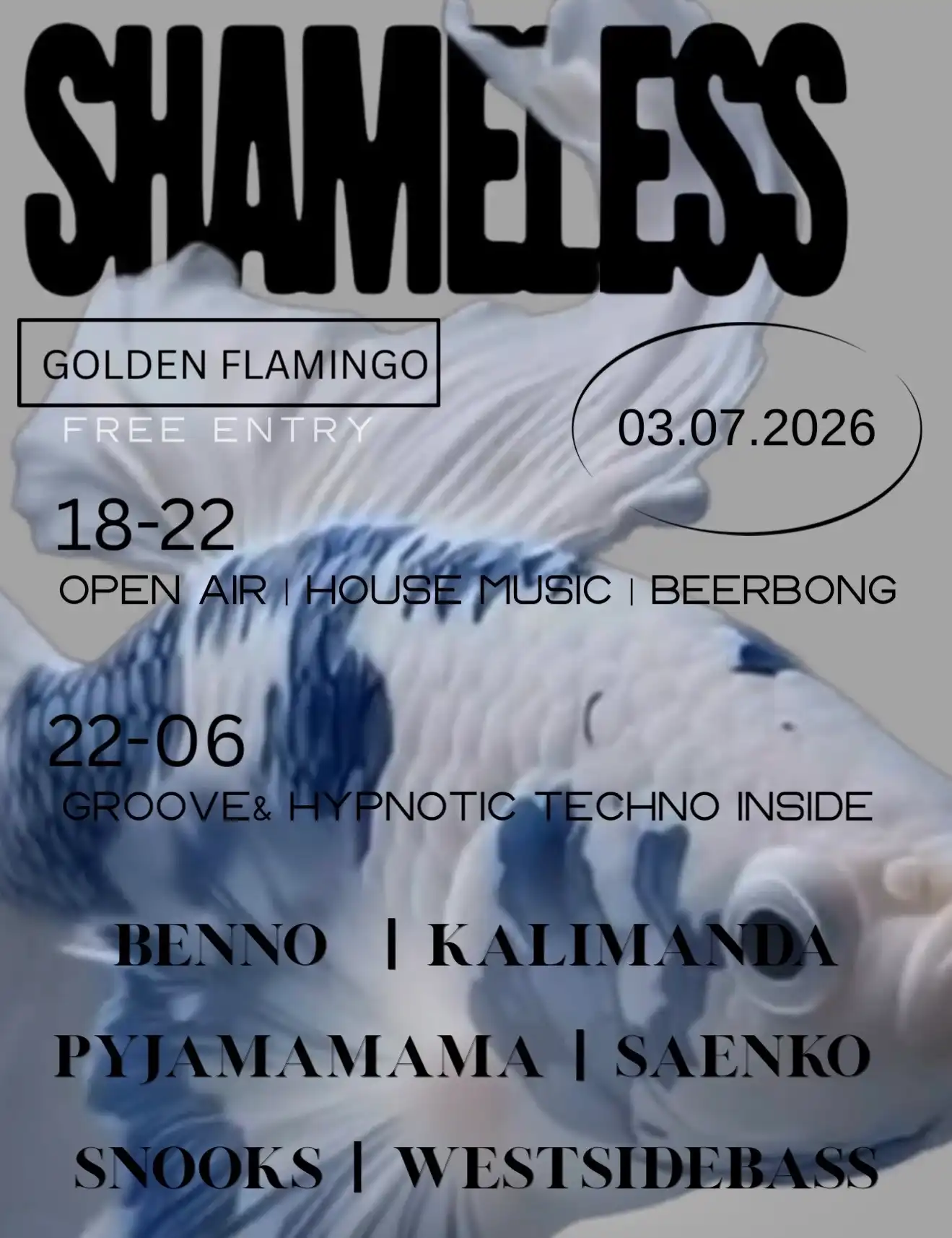SHAMELESS - FREE ENTRY - Afterwork + Afterparty event poster