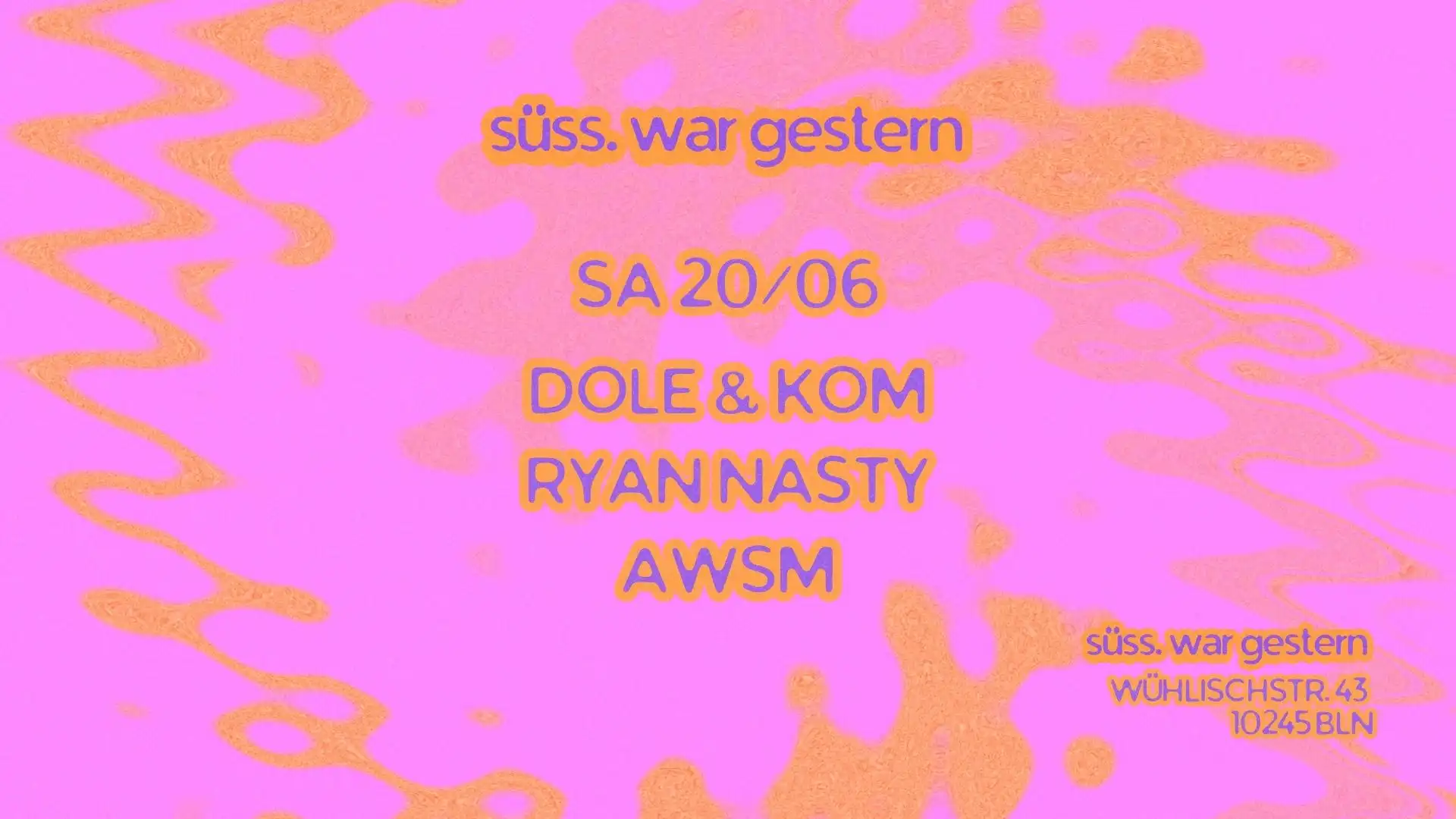 Süss am Samstag event poster