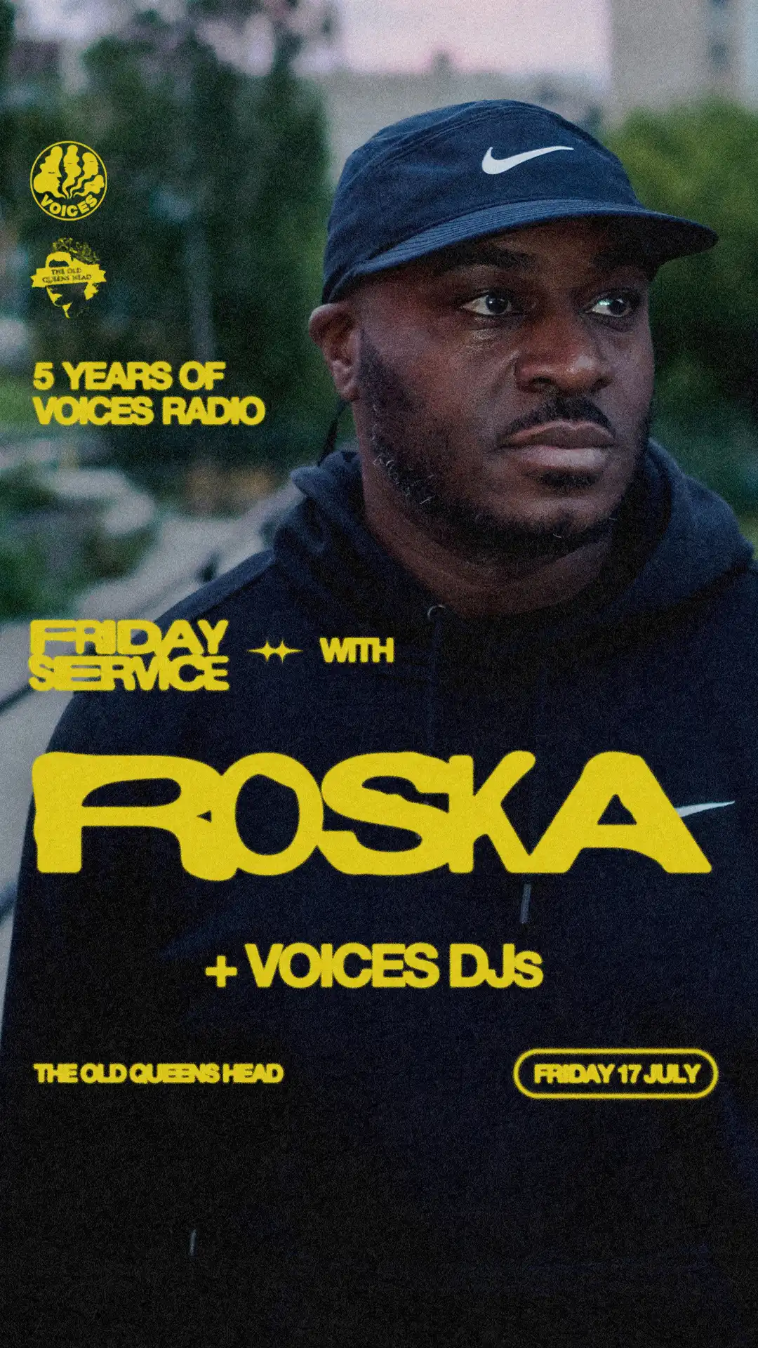 5 Years of Voices Radio with Roska event poster