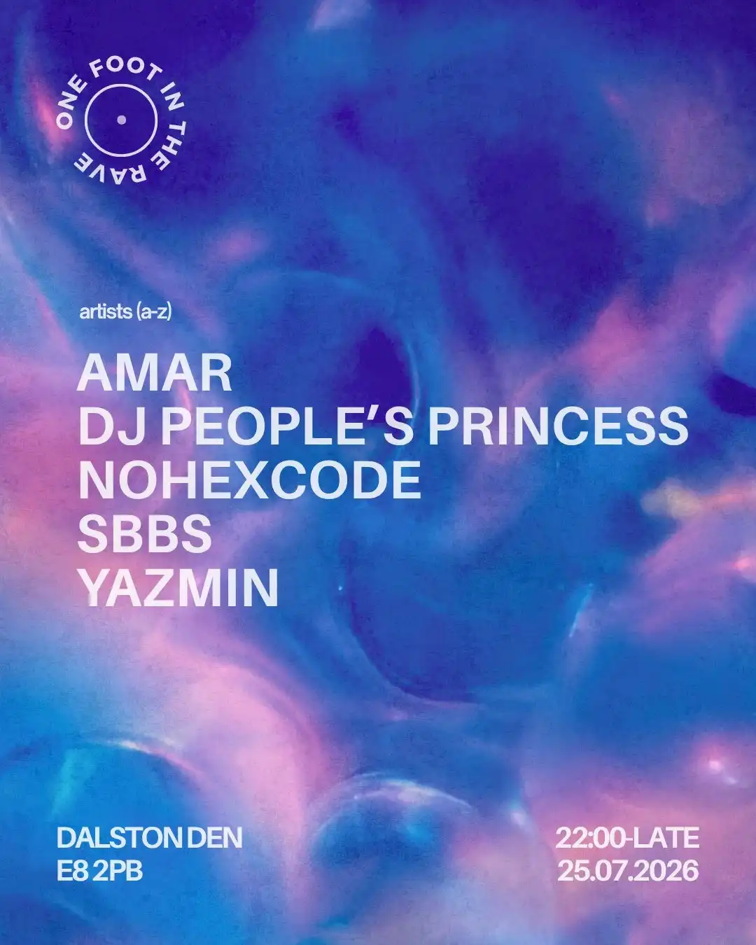 One Foot in the Rave event poster