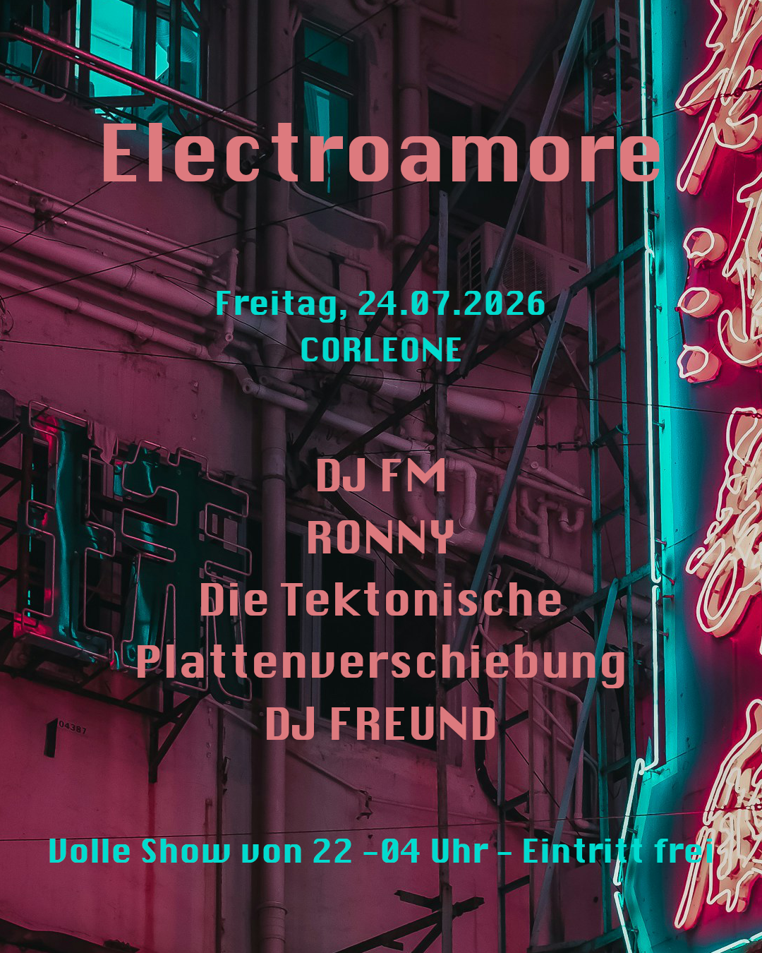 Electroamore im Corleone event poster