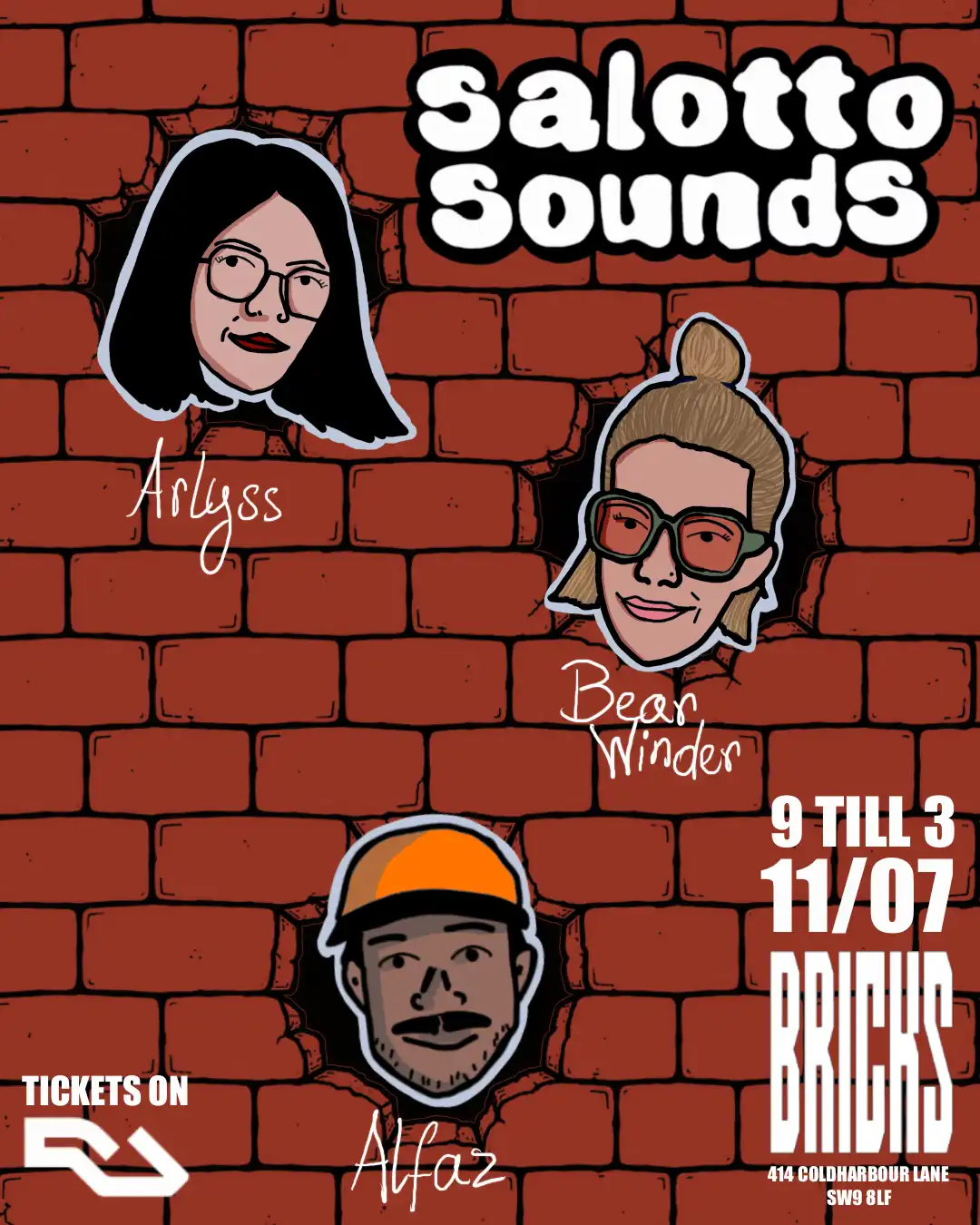 Salotto Sounds with Bear Winder, ARLYSS and Alfaz event poster