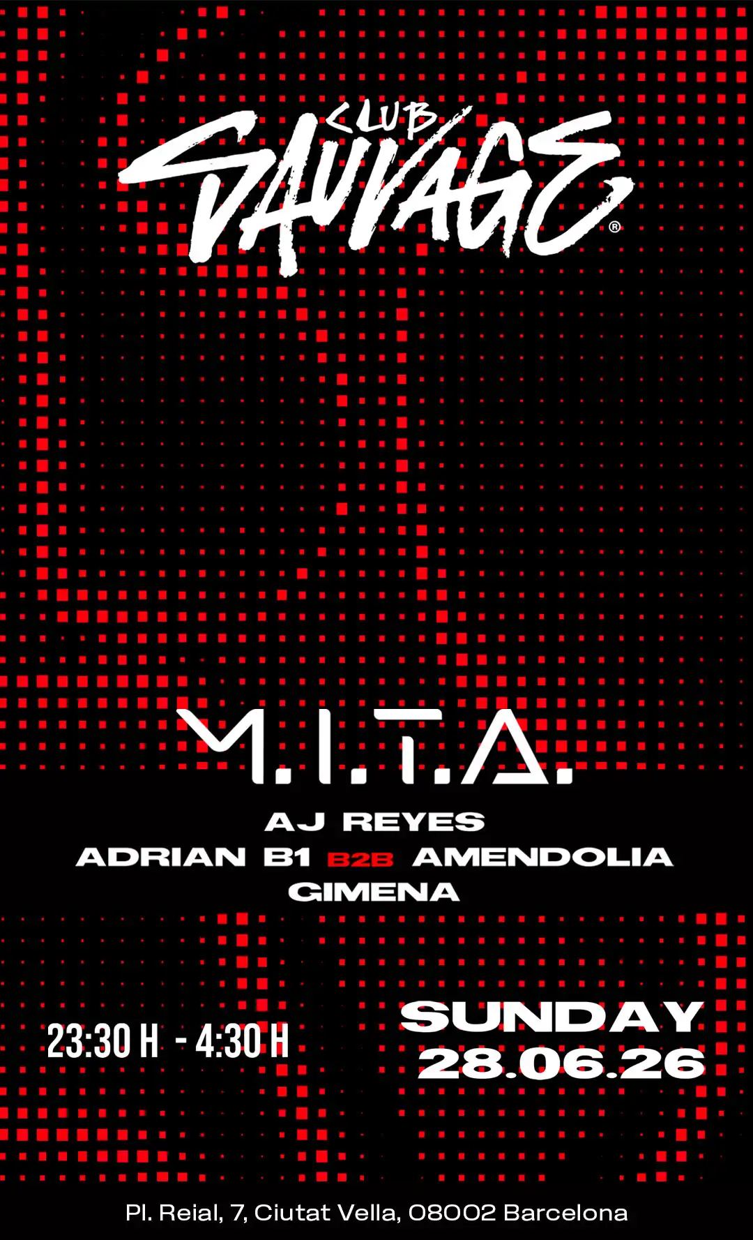 HARDGROOVE NIGHT: M.I.T.A. w AJ Reyes, Adrian B1 B2B Amendolia & Gimena event poster