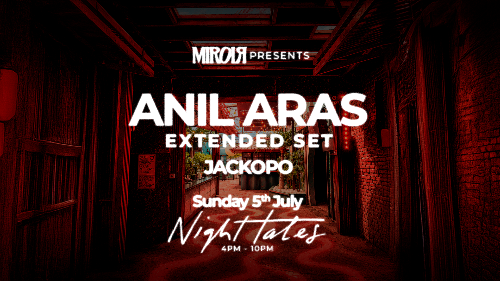 MIROIR: Anil Aras at Night Tales event poster