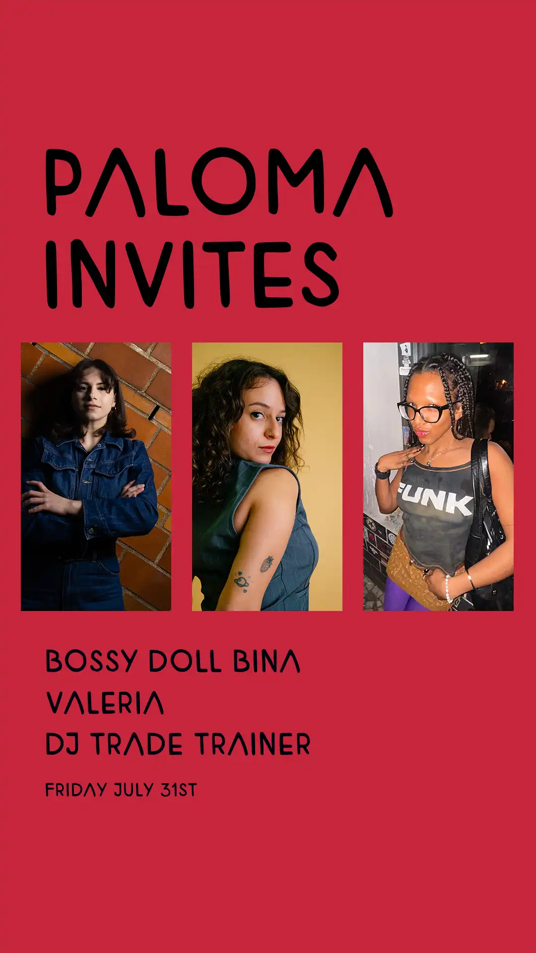 Paloma Invites event poster