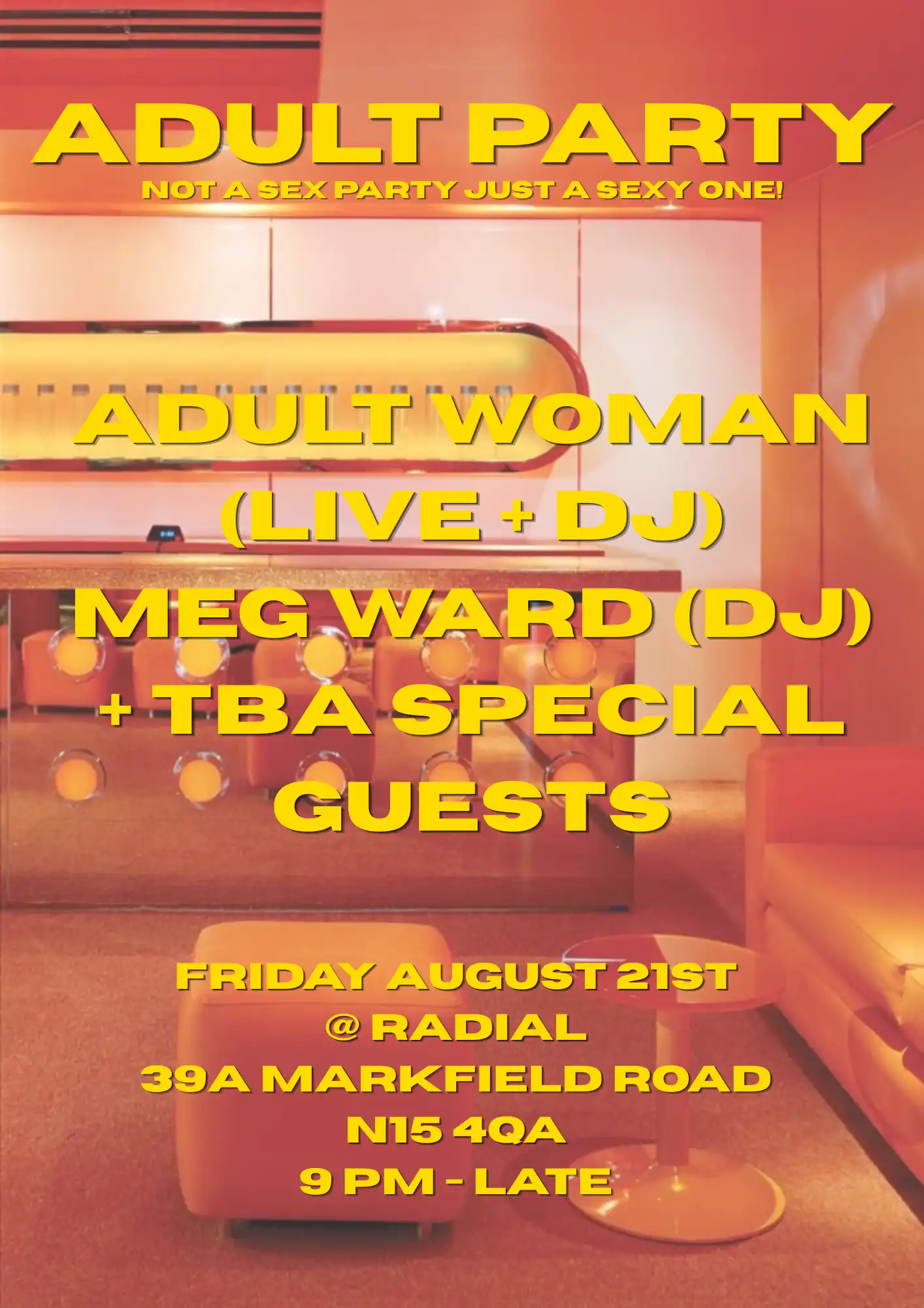 Adult Party event poster