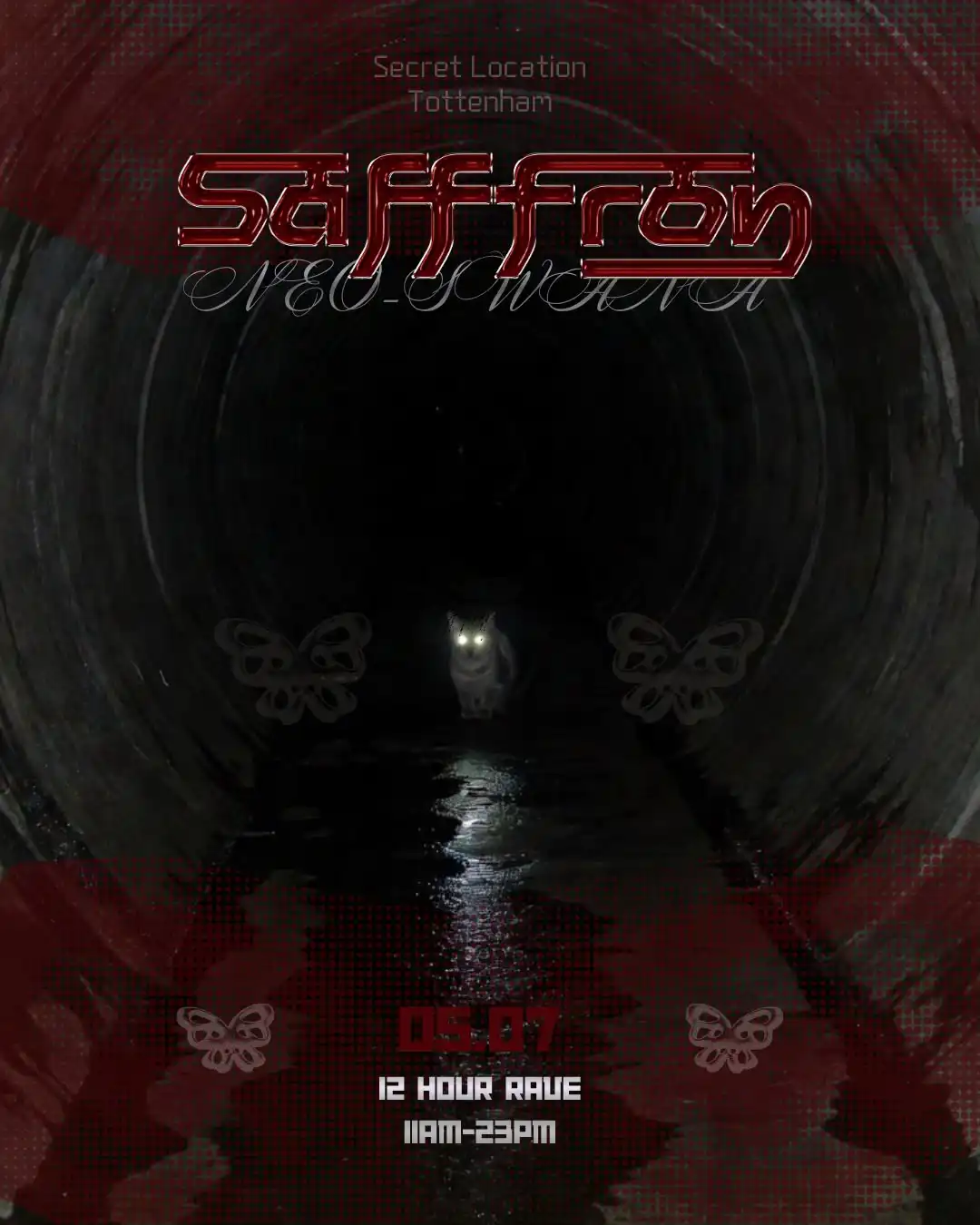SAFFFRON 12HRS RAVE event poster