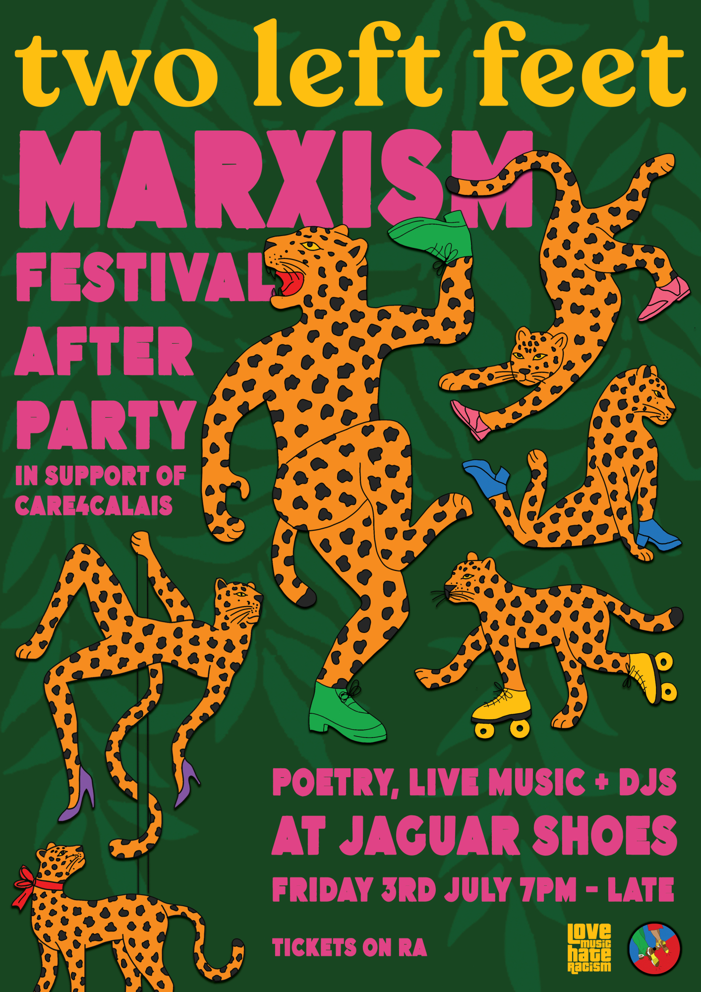 two left feet Marxism Festival afterparty event poster