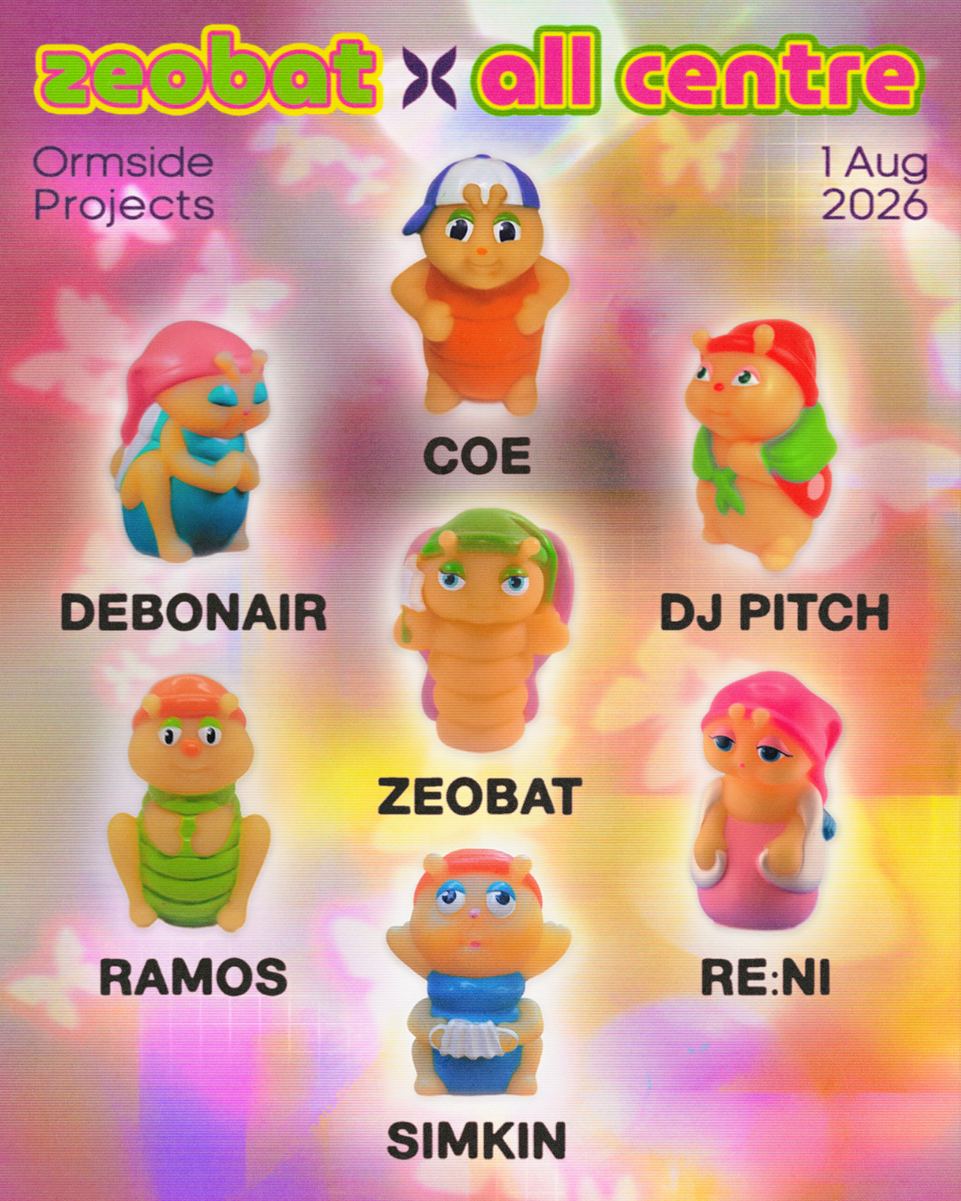 Zeobat X All Centre with re:ni, DEBONAIR, Zeobat, Ramos, DJ Pitch, Simkin & Coe event poster