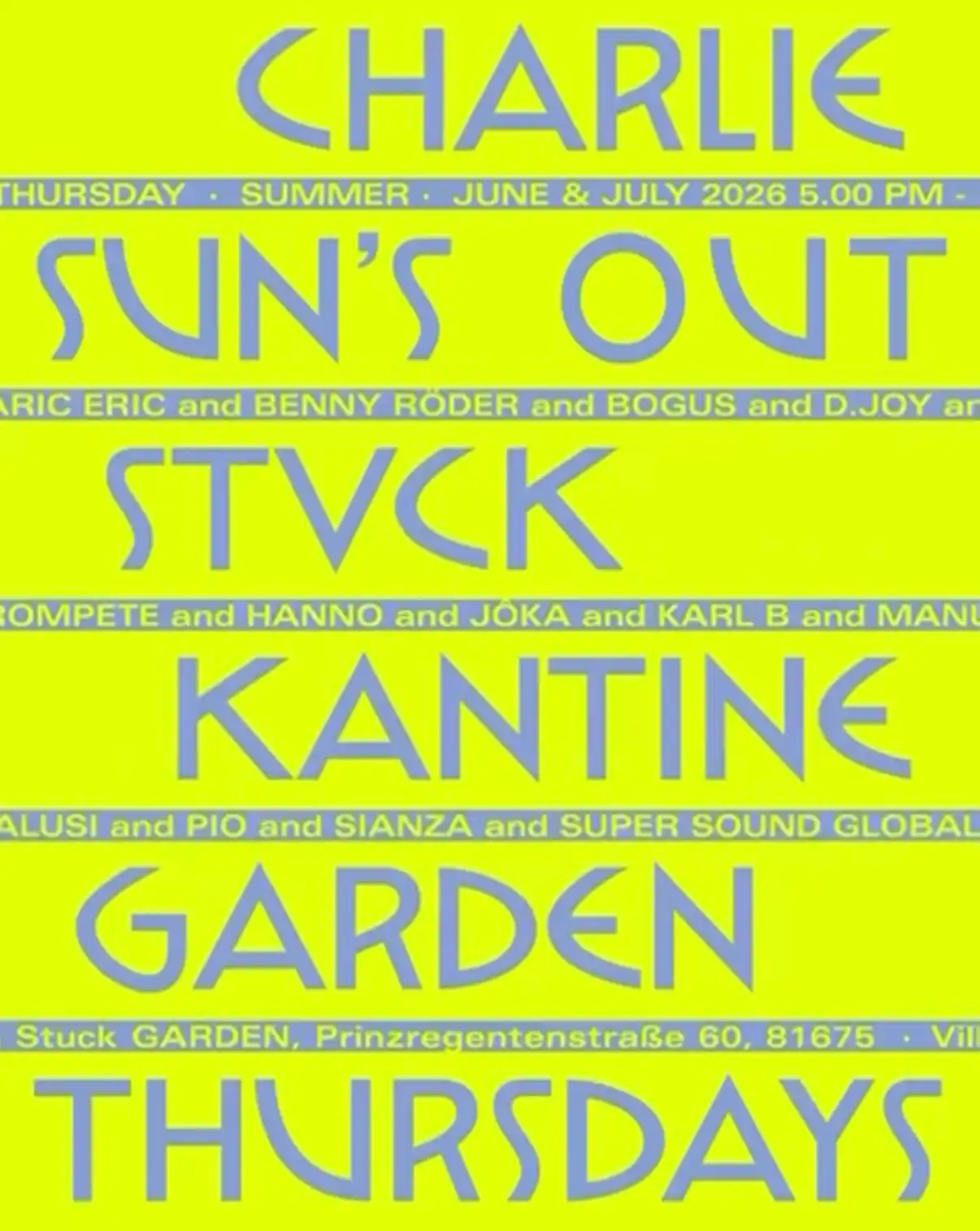 Charlie Stuck Kantine event poster